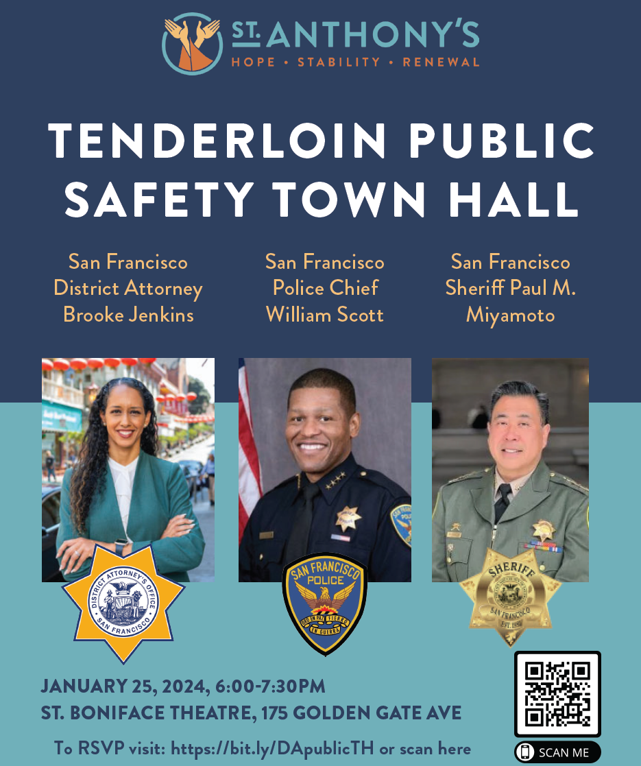 St. Anthony Foundation Hosting Follow-up Tenderloin Public Safety Town Hall