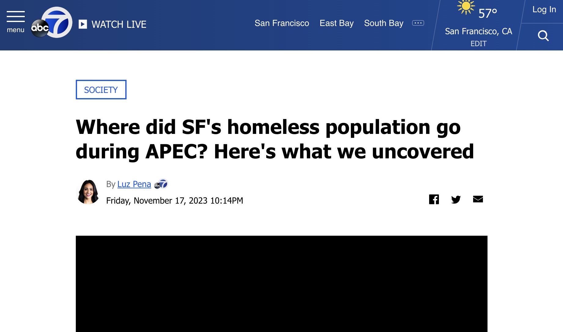 ABC 7 News: Where did SF’s homeless population go during APEC? Here’s what we uncovered