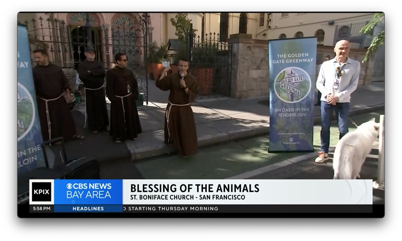 CBS News Bay Area: Blessing of the Animals at St. Anthony’s