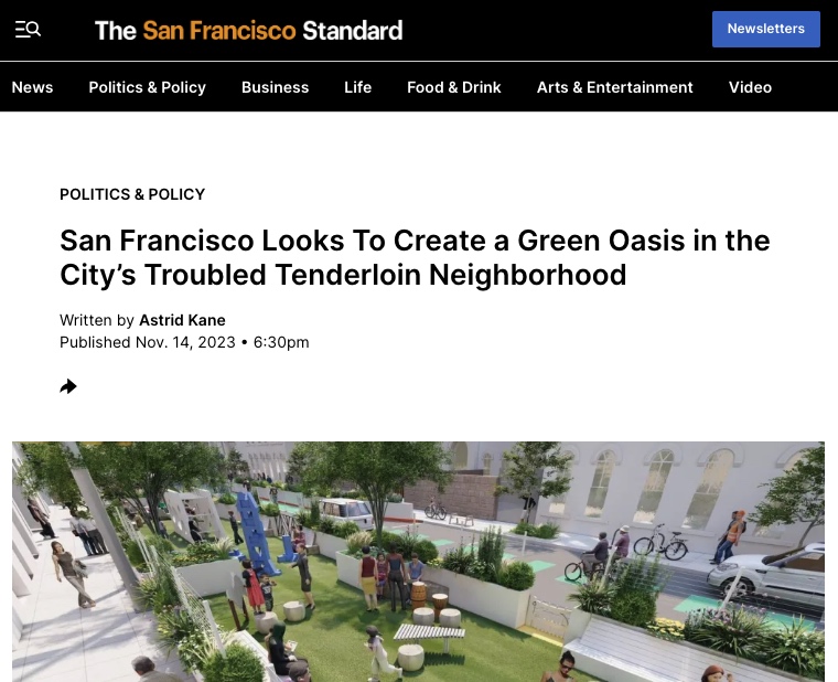 SF Standard: San Francisco Looks To Create a Green Oasis in the City’s Troubled Tenderloin Neighborhood