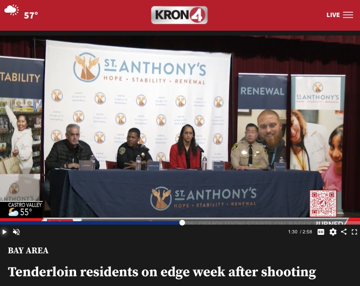 KRON4 News: Tenderloin residents on edge week after shooting