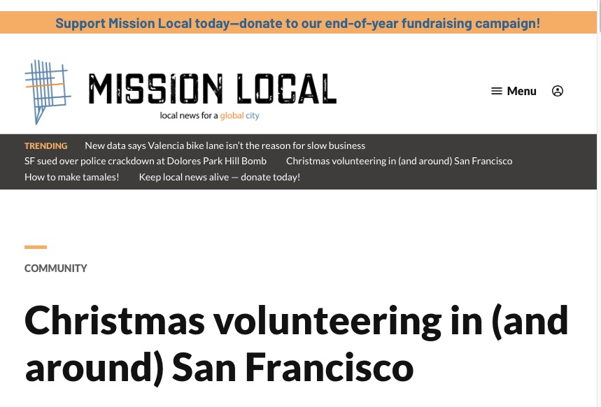 Mission Local: Christmas volunteering in (and around) San Francisco
