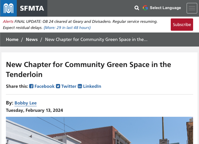 New Chapter for Community Green Space in the Tenderloin